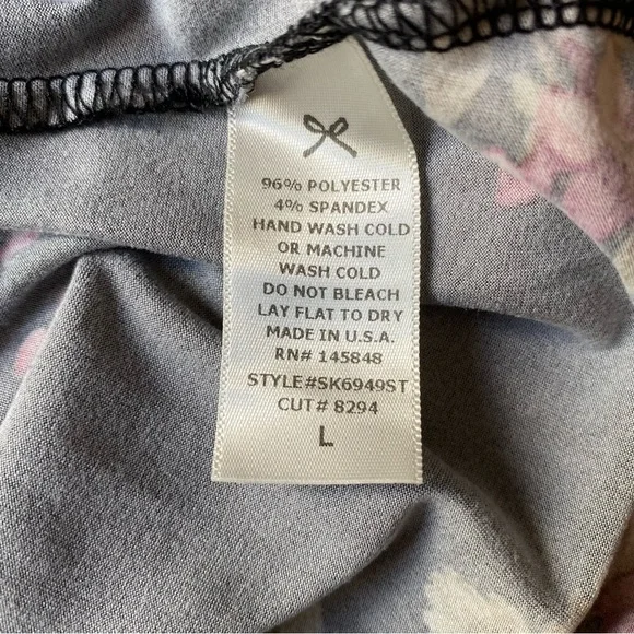 French Grey Floral Wrap Midi Skirt - Picture 10 of 10